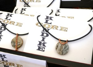 upcycled mining exploration core samples jewelry pendant jewellery by Leslie Leong gifted to HHR Katherine, The duchess of Cambridge