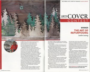 Arts North of Ordinary, Annual Cover Contest article, winner Leslie Leong, Canadian artist, Whitehorse, Yukon.