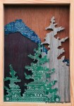 Original Mixed media artwork: recycled computer boards and reclaimed wood by Leslie Leong, Canadian artist, Whitehorse, Yukon.