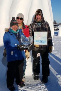 Artists' Choice Award winners at the snowcarving symposium in Yellowknife Northwest Territories Canada, 2024